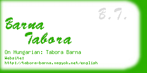 barna tabora business card